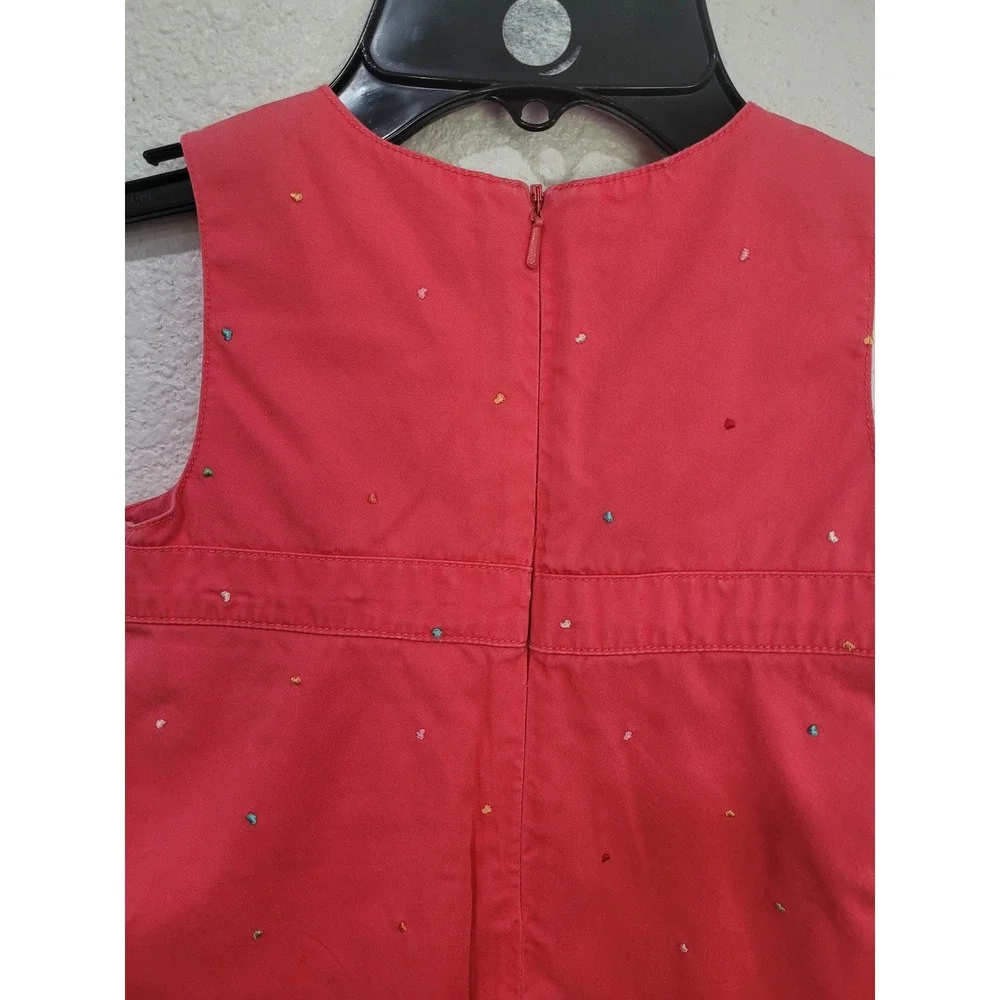 Gymboree Baby Girls 12-18M Coral Pink Embroidered Heart Sleeveless Dress 2004 #5